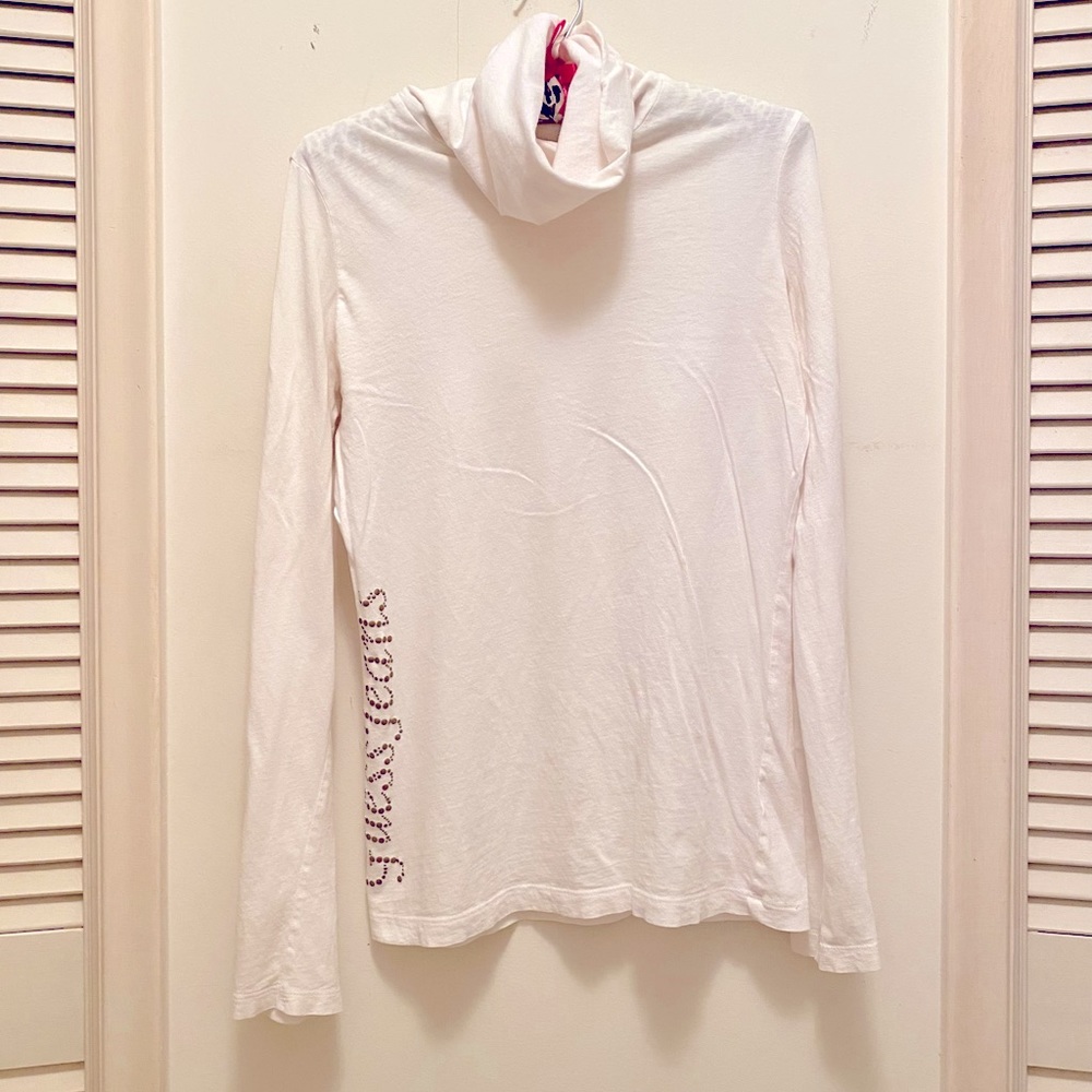 Guess Jeans Cream White turtle neck long sleeve Shirt size S